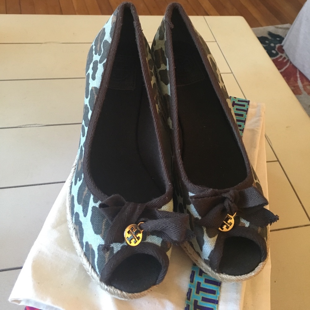 Nwot Tory Burch espadrilles wedge cheetah print